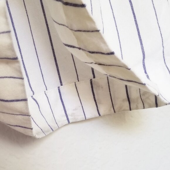 Madewell Linen-Blend Pull-On High-Rise Wide-Leg Pants White Navy Stripe XXL $88 - Picture 15 of 16